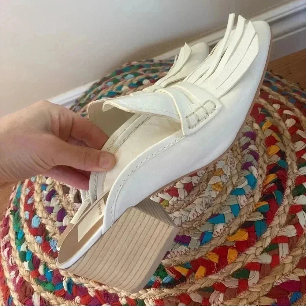 Dolce vita white mules loafers heels - Picture 3 of 6